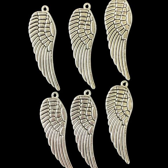 4 Bundles of Silver Tone Leaf Charms 6 of each 24 Total Charms - Picture 6 of 10